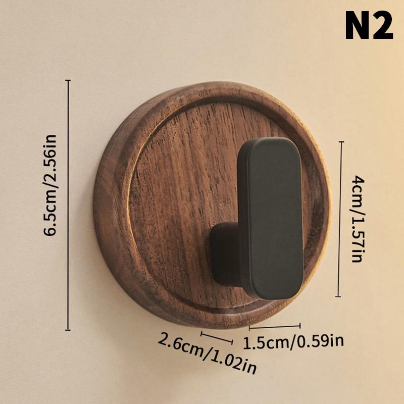 Walnut Wood Coat Rack Hooks Black Wall Hangers For Hanging Keys Clothes Bathroom Robe And Towels And Entryway