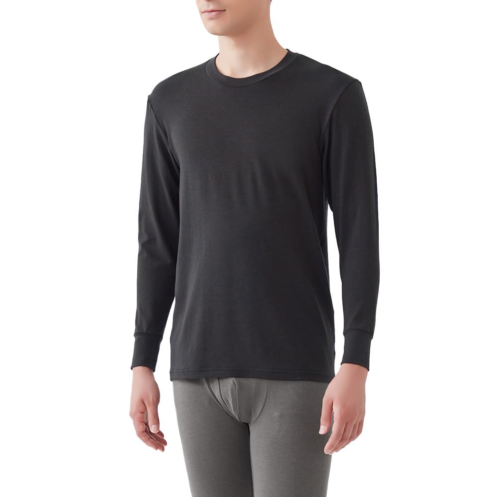 Gunze Inner Nikkei Trendy 2024 Hit Ranking Acedron Crew Warm for Size M Tops, #14, [Fire Acedron], Medium-weight, Long-Sleeve Neck, Winter, Men's,