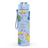 1PC Dino Doodle Hand Drawn Pattern 750ml Color Plastic Sports Water Bottle Leakproof Flip Straw Lid Suitable for Sports Office Home Use