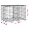 Gabion with Lid 150 X 100 X 100 Cm Galvanized Iron