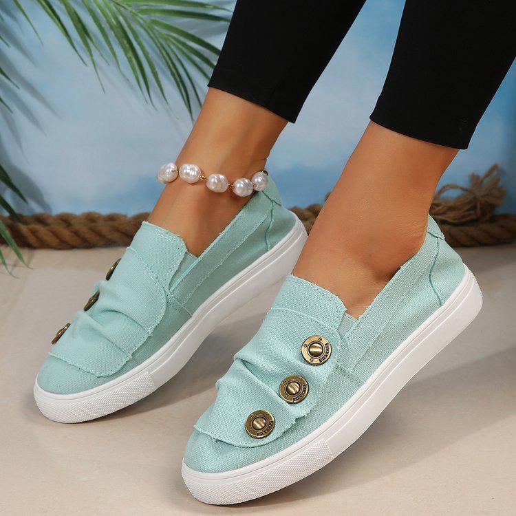 2023 Summer Plus-Size Women's Denim Loafer Shoes