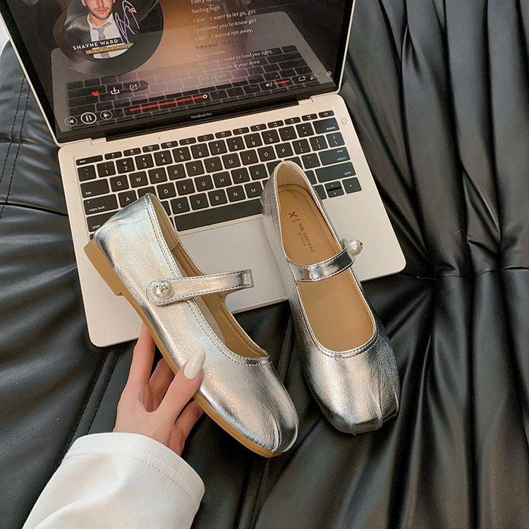 Pantofi simpli Mary Jane retro franțuzești pentru femei 2025 nou vară versatili cu talpă plată cu fustă talpă moale pantofi beanie