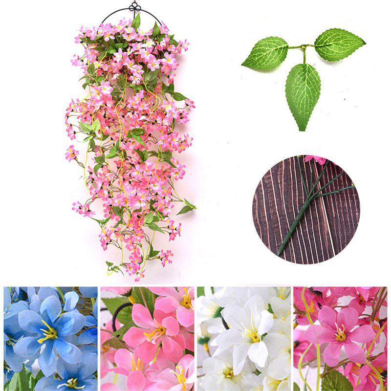 Winter Jasmine Artificial Fake Hanging Silk Flowers Vine Plant Home Garden Decor