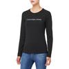 Calvin Klein Jeans Logo Straight Cut Crew Neck Long Sleeve T-Shirt Women Tops Black J225484BEH