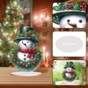 Christmas Snowman DIY 2D Flat Acrylic Desktop Diamond Art Kits Signle-Sided 23.8*17.7cm with Bright Special-Shaped Rhinestones