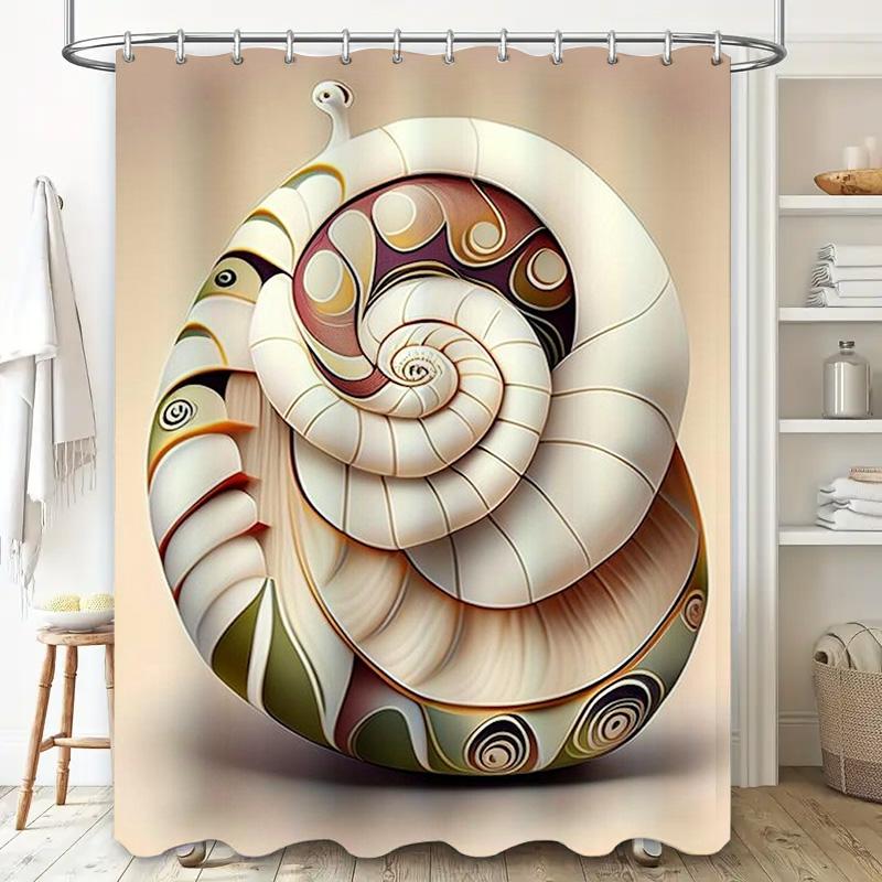 Artistic Shell Shower Curtain Waterproof Home Decor Bathroom Accessories Customizable Size Available