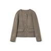 Sheep Wool Double-sided Woolen Coat Small Coat Single-breasted Short Round Neck Temperament Coat Women