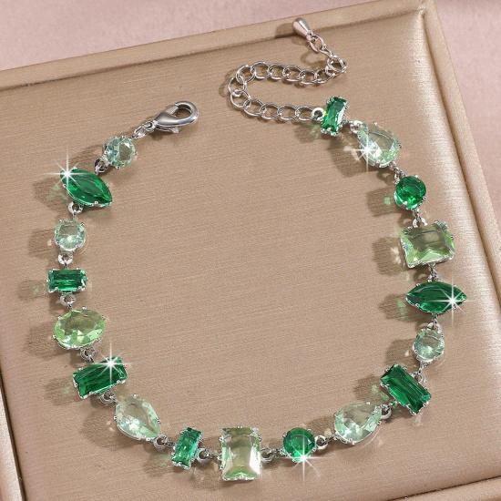 Luxury Gold-Plated Copper Zircon Leaf Bracelet, High Quality Jewelry