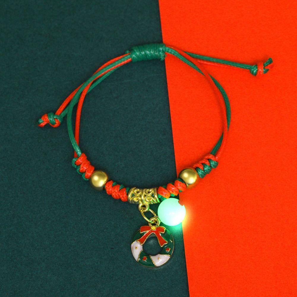 Snowflake Advent Wreath Xmas Bracelet Mistletoe Merry Christmas Bracelet  Women Men
