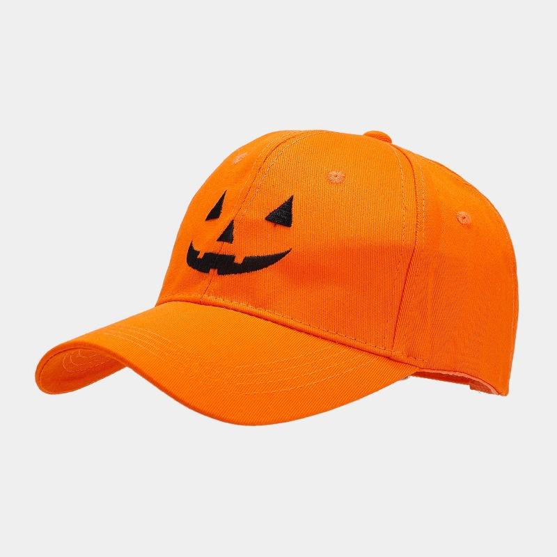 Funny Personality Sunshade Sunscreen Curved Eaves Pumpkin Skull Orange Baseball Cap Halloween Cap