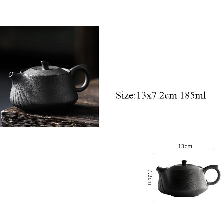 185ml Retro Ceramic Teapot Coarse Pottery Filter Kung Fu Tea Set