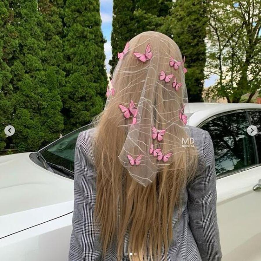 Wunsch Schmetterling 3D Mesh Schleier, Romantische Kirche Outdoor Kleidung