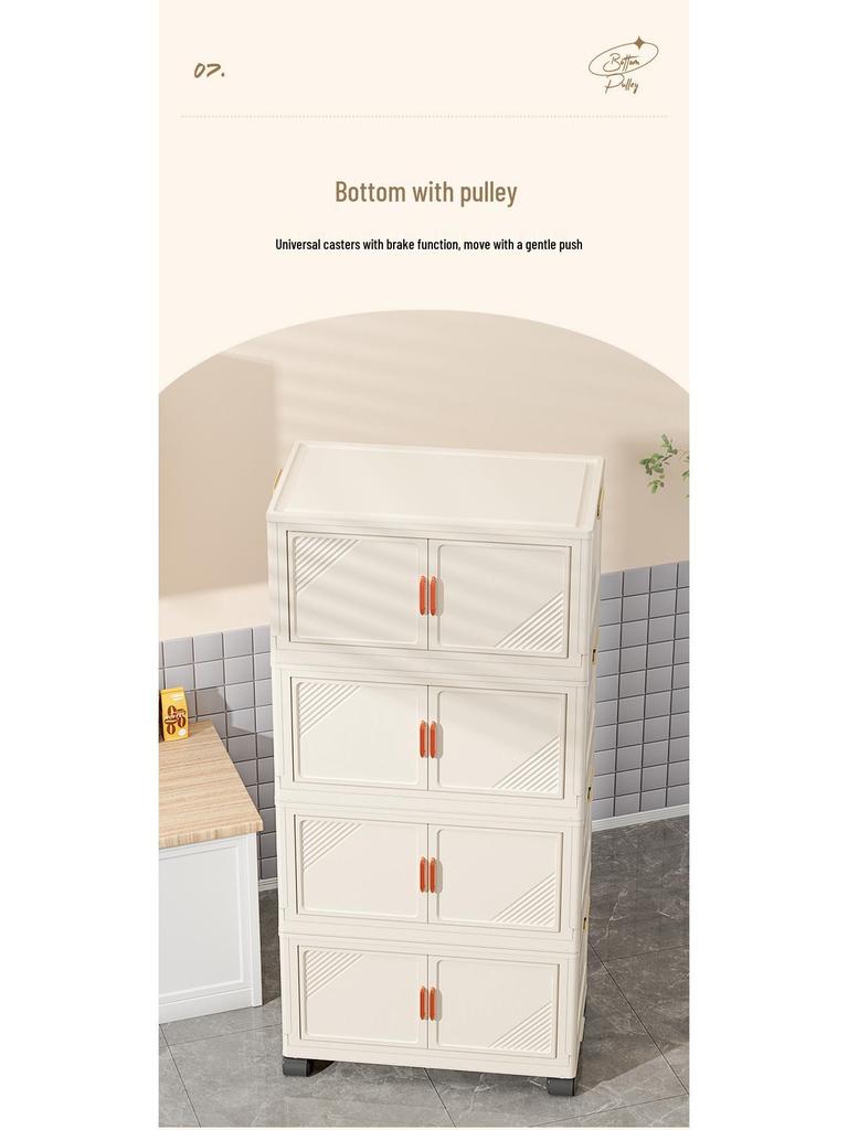 Folding Multi-Layer Plastic Storage Cabinet for Baby Clothes and Toys