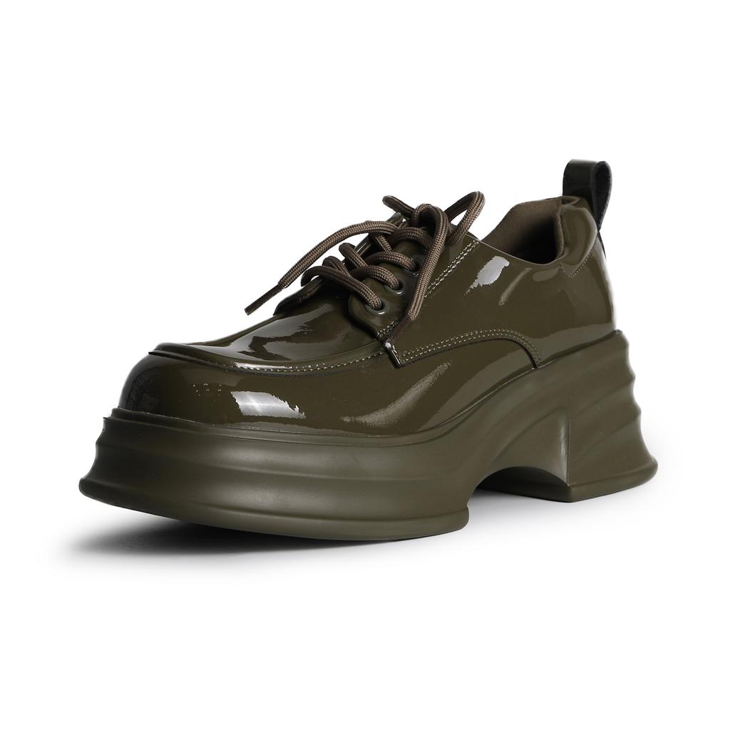 Korean version of thick-soled sweet wind versatile solid color thick-heeled small leather shoes for women 2025 spring new daily comfortable single sho