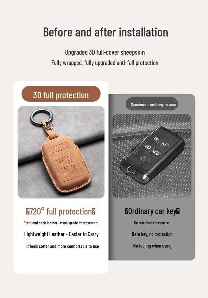 Jaguar Range Rover Sport Velar Evoque L-Buckle Key Cover for Discovery 5, Discovery 4, and Defender.