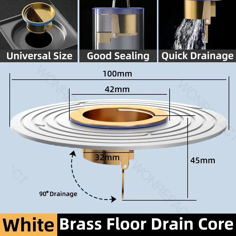 Sewer Rapid Drainage Bathroom Floor Drain Core Quick in Brass Floor Drain Core Large Size Odor and Insect Proof Floor Drain Core