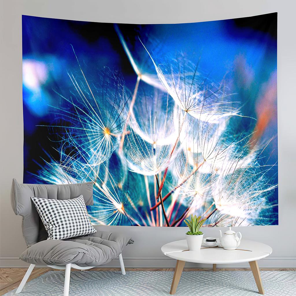 Spring Time Field Dandelions Tapestry Sunset Natural Scenery Tapestry Art Wall Hanging Home Living Room Bedroom Dorm Tapestries