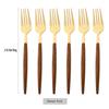 6/30Pcs Imitation Wooden Handle Cutlery Set Knife Cake Fork Coffee Spoons Tableware Stainless Steel Dinnerware Western Flatware