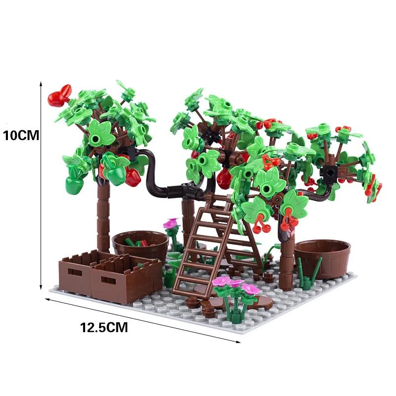 MOC Blocos de Construção de Fazenda Canteiro de Abóboras Carrinho de Transporte de Vegetais Parede de Água Estábulo Pocilga Galinheiro Canil Tijolos Brinquedos Presente para Crianças