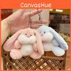 Sweet Plush Rabbit Keychain Colorful Cartoon Animal Stuffed Toy For Backpacks