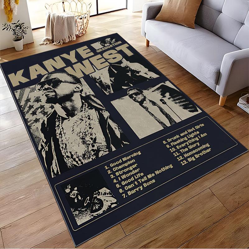 Kanye Album Cover Rug Design suitable as a non-slip mat for the living room or bedroom sofa