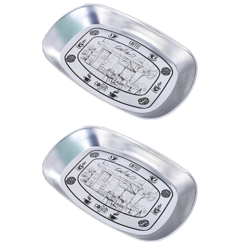 

2 шт. Тарелка для ужина из сухофруктов в форме лодки, Металлическое изделие, Европейская тарелка для закусок, Обеденная тарелка, Дом Style 2