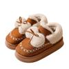 Slippers Winter Outer Wear Bag Heel Thick-soled Indoor Bow, Cotton Shoes Winter Velvet Warm Low-top Cotton Slippers Women