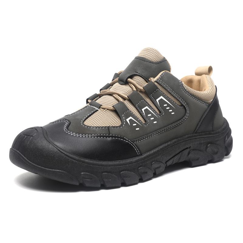 Hiking shoes casual outdoor labor insurance shoes men's medium help supply anti-collision non-slip soft-soled mountain shoes breathable