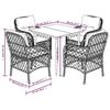 VidaXL Ensemble à Manger de Jardin avec Coussins 5 pcs, Table et Chaises de Patio, Meubles d'Extérieur Terrasse, Moderne, 3212111