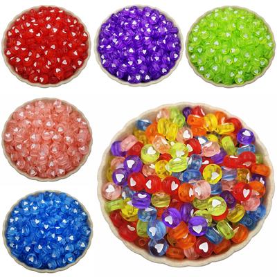 100 PZ/LOT Perline Acriliche Trasparenti Chiare Fai da Te Cuore 7mm Sciolte Creazione di Gioielli Collana Bracciale Perline Distanziatrici di Alta Qualità