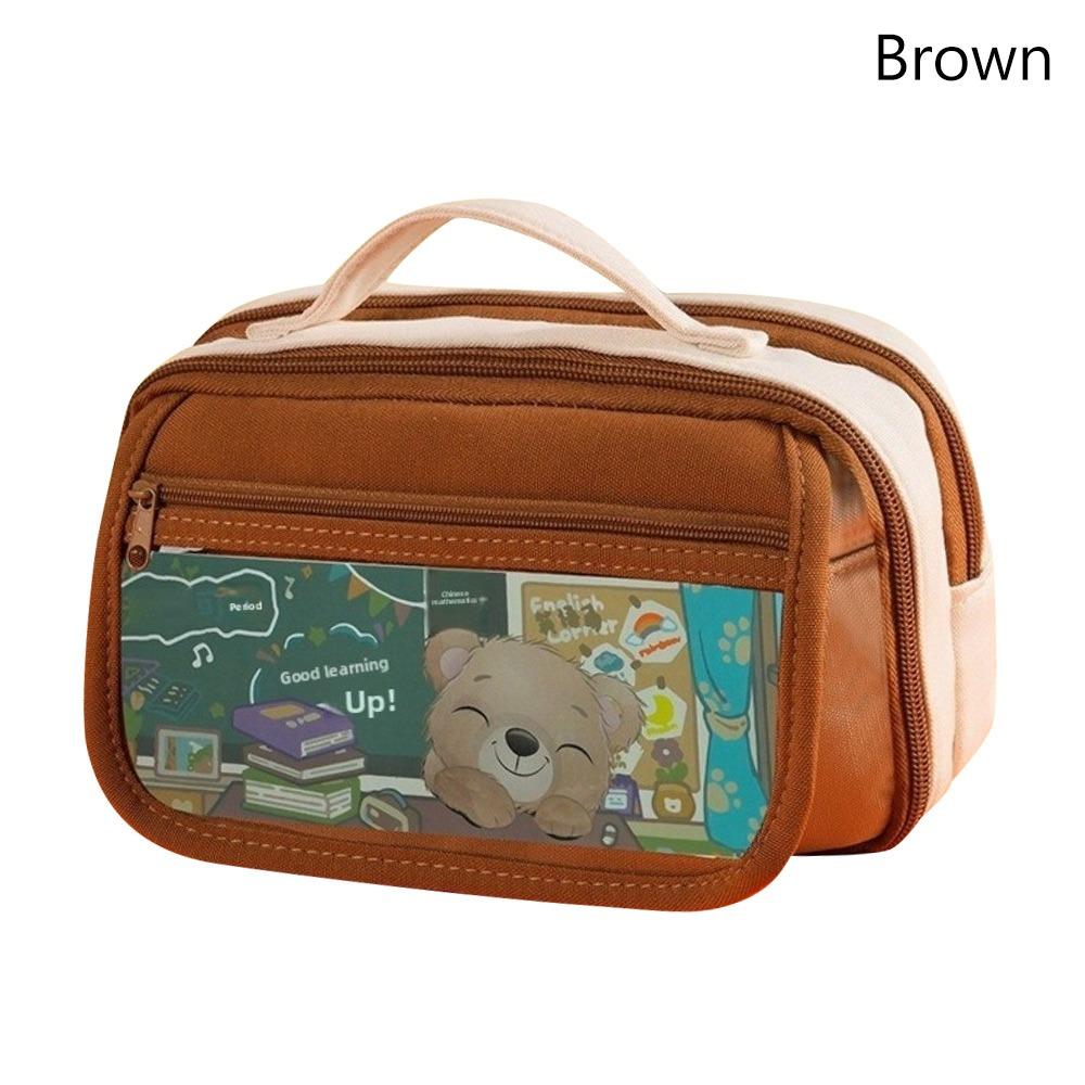 Flip Cover Pen Bag Multilayer Stationery Organizer New Pencil Case Gifts