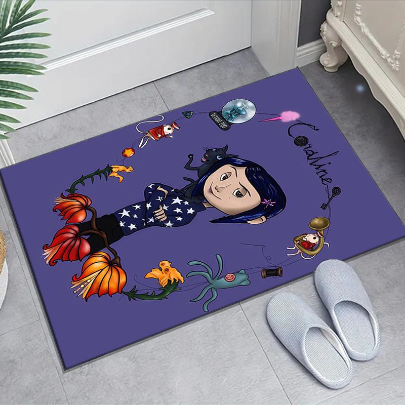 1pc C-Coraline (4) Design Area Rug - Non-Slip, Soft & Cozy Floor Mat for Living Room, Bedroom, Office - Indoor/Outdoor Decorative Carpet