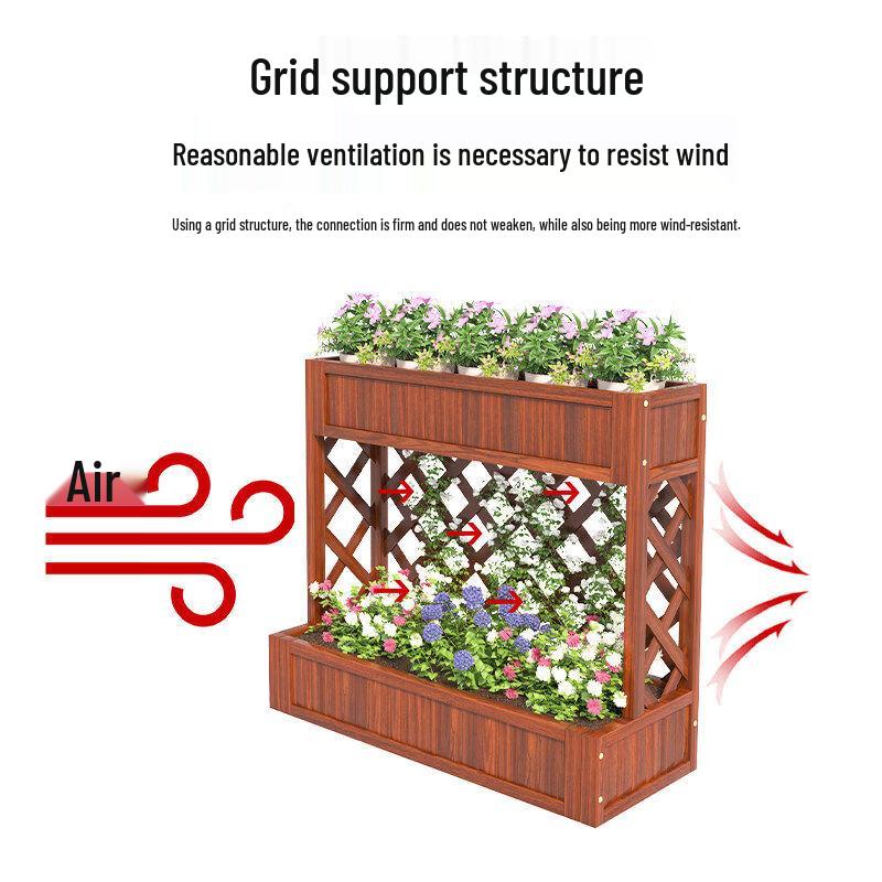 Nuoshuer Outdoor Solid Wood Planter Box with Partition