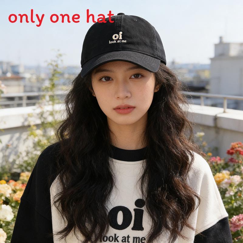 Cotton Baseball Cap With Embroidered Letters For Casual Sun Protection And Sunshade