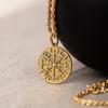 Charm Vegvisir Compass Pendant Necklace Gold/Silver Color Viking Rune Pendant Vegvisir Amulet Gift For Him Her, Viking Jewelry