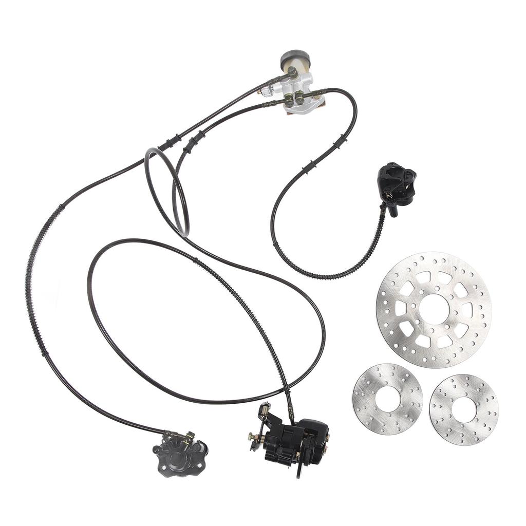 Brake Master Cylinder Kit Hydraulic Disc Brake Set with 3 Brake Discs for 150CC Go Kart ATV