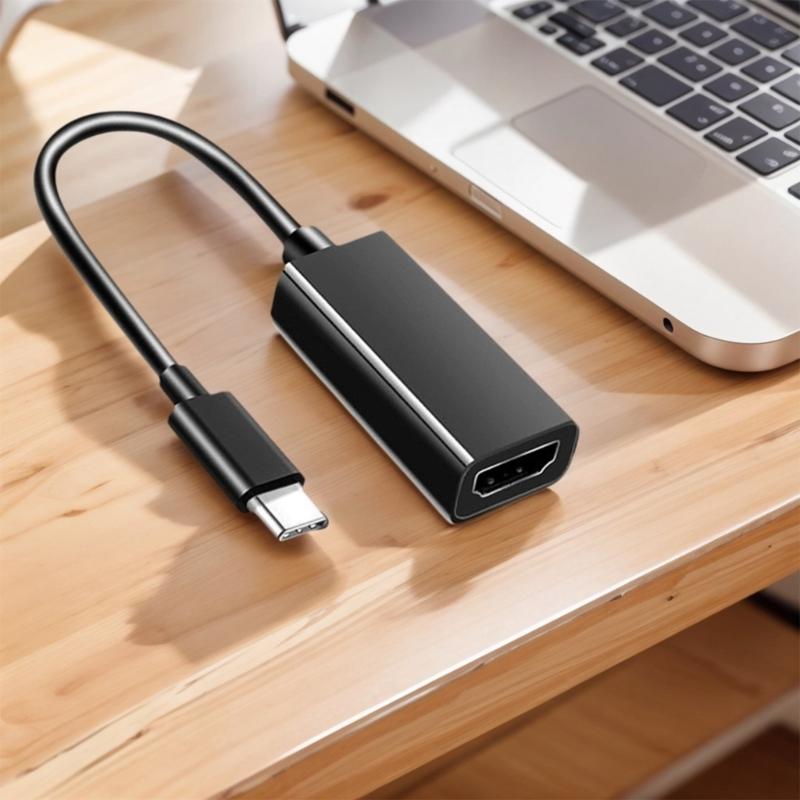 USB C HDTV-compatible Adapter Aluminum Case 4Kx2K Display Video Auditory Transmission Portable Design for Monitors TVs