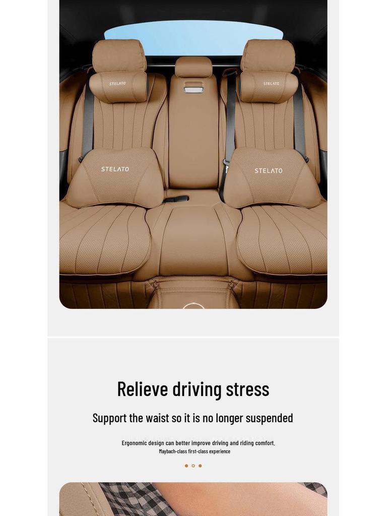 Xiangjie S9 Car All-Season Headrest and Suede Neck & Waist Support Pillow