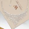 2023 Full Diamond Luxury Banquet Accessories Bling Diamond Necklace Earrings Set Party Jewelry Female