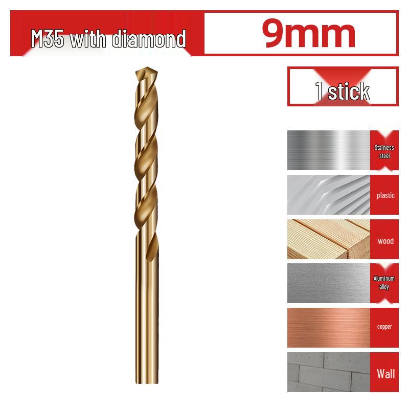 Cobalt-Coated High Hardness 304 Stainless Steel Twist Drill Bit