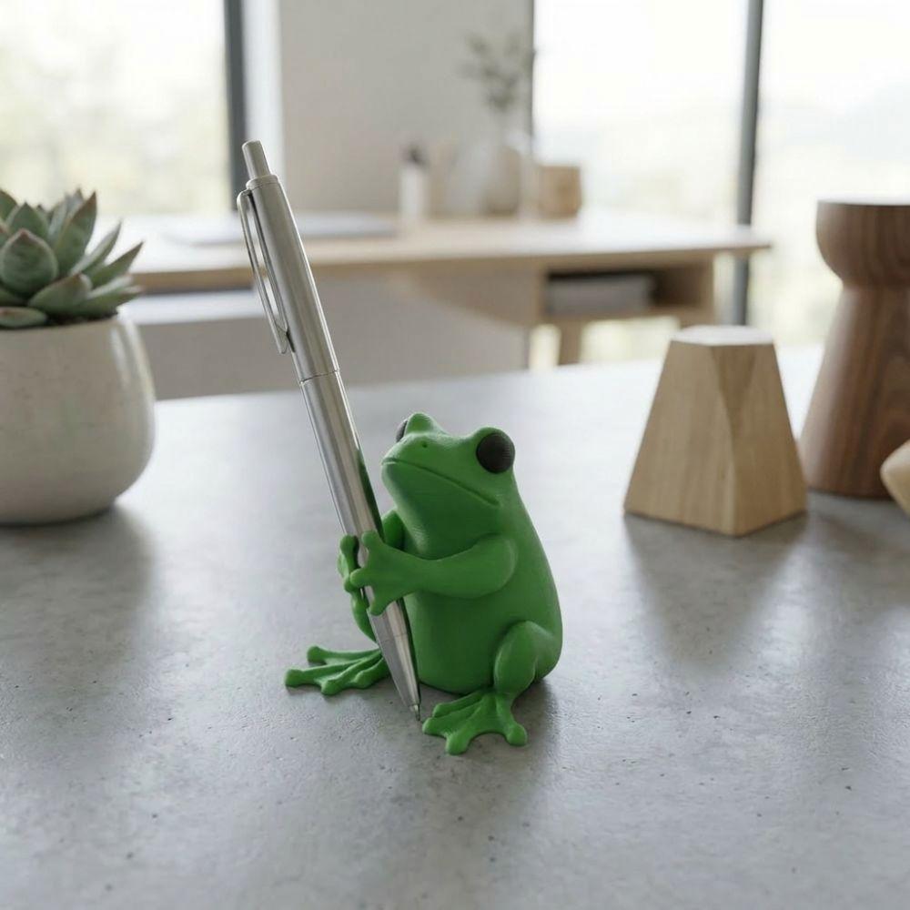 Plastic Novelty Frog Pen Stand Unique Frog Stationery Holder Stationery Display