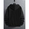 Letter Printed Zipper Hooded Sweatshirt, Kangaroo Pocket, Fashionable Long Sleeved Hooded Sweatshirt, Autumn and Winter Loose Casual Top