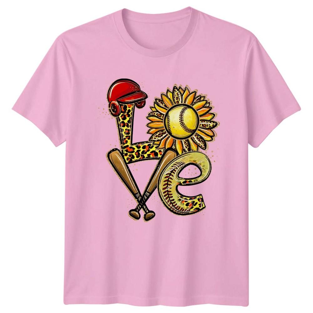 Love Unisexs TShirt Leopard Print Softball Mothers Day Gift For Her