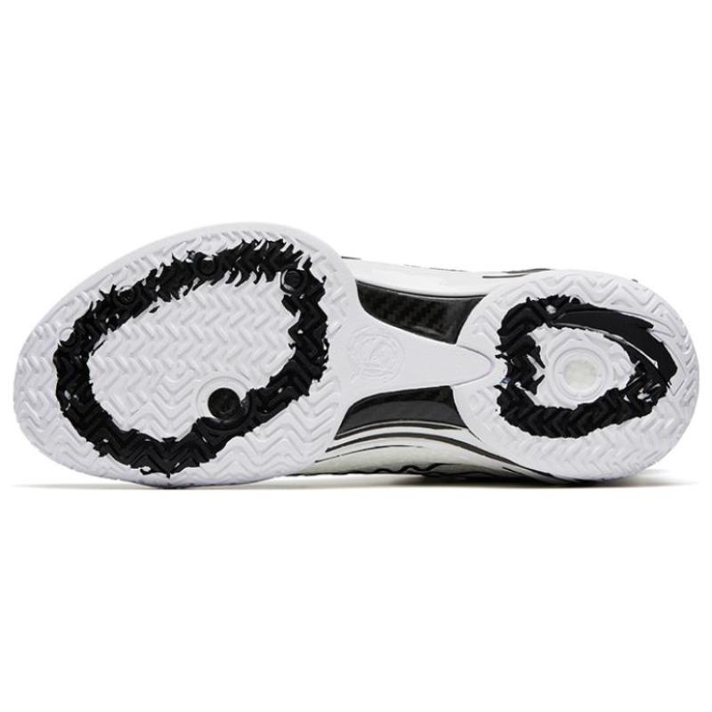 Anta Frenzy 4 Pro Anime Cushioning Anti-Slip And Wear-Resistant Mid-Top Basketball Shoes Black White Sneakers 112321111-1