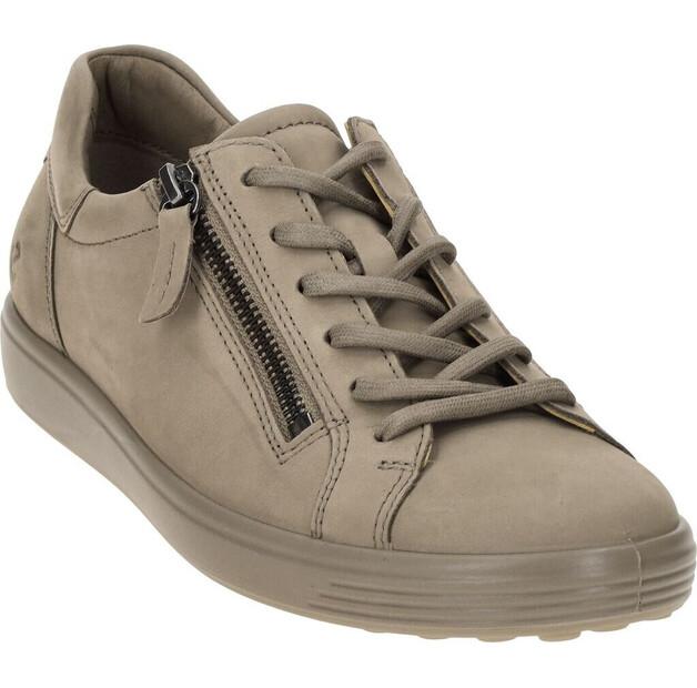 Женские полуботинки Ecco Soft taupe коричневые нубук 490553