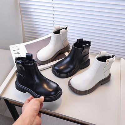 2024 Neue Kinderschuhe Stiefel für Mädchen Runde Zehenpartie Rutschfest Kleinkinder Lässige Stiefel Dicke Sohle Vielseitige Kinder Stiefeletten Mode