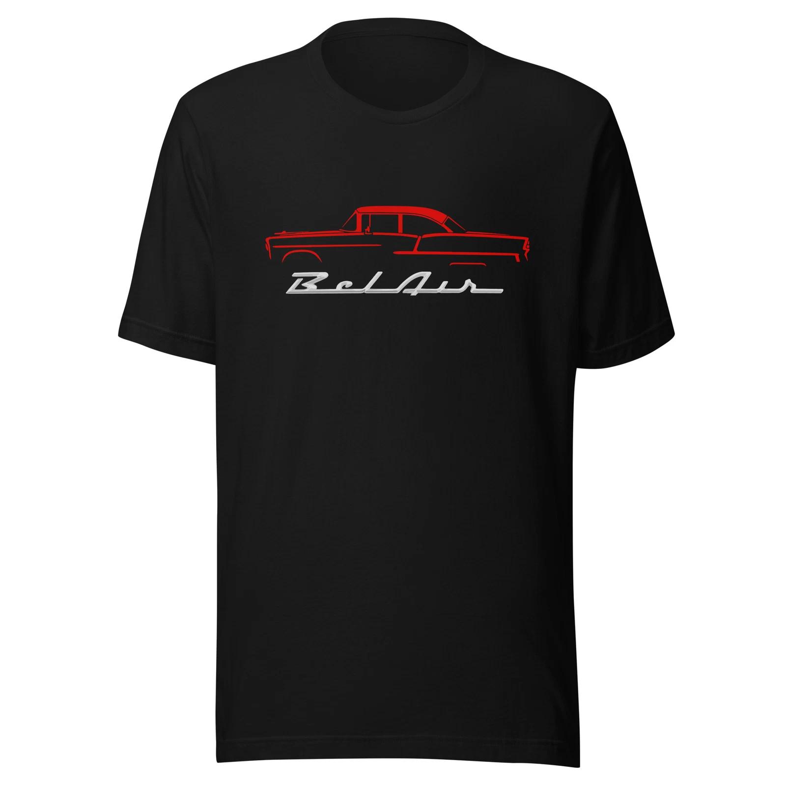 1955 Chevy Bel Air Silhouette Matador Red Antique Car Unisex t-shirt XXL