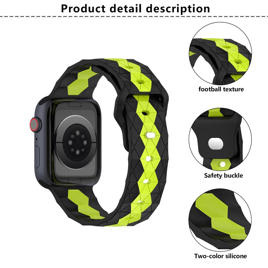 KALEBOL Football Pattern Silicone Strap for Apple Watch Series 10 Ultra 9 8 7 SE 6 5 4 3 2 1 46mm 49mm 45mm 44mm 42mm Watch Band
