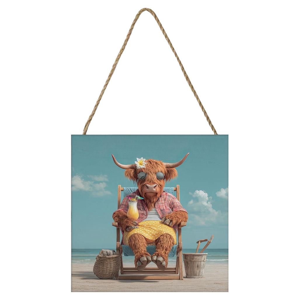 Pyramid International Highland Cocktail Highland Cow Plaque