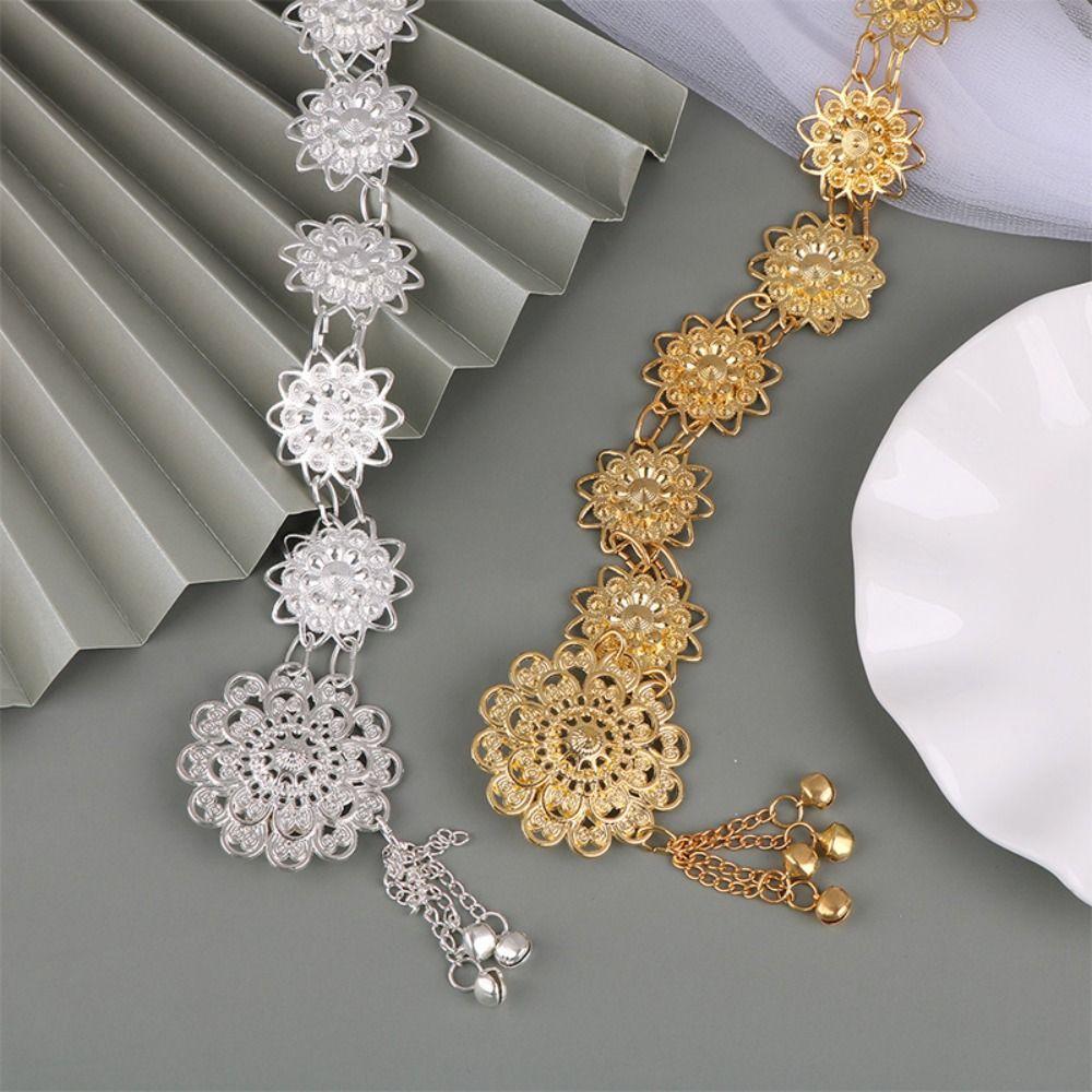 Metal Ethnic Style Belt Silver Gold Belt Traditional Dance Dress Belt Chains Party Decoration